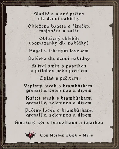 Jídelní lístek — strana 1