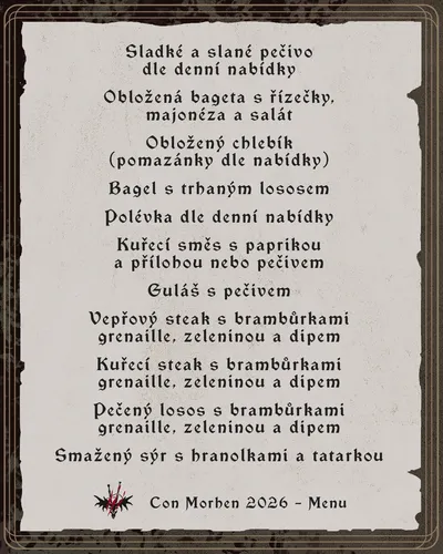 Jídelní lístek — strana 1